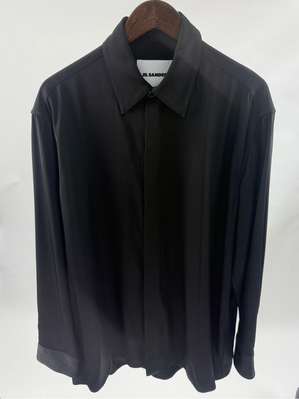 Jil Sander Black Long-Sleeve Minimalist Dress Shirt